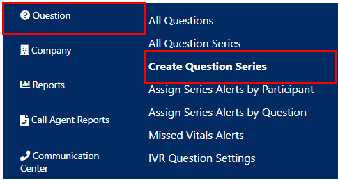 Questions Series Program 2. Select the Question Category which has the first question you want ...