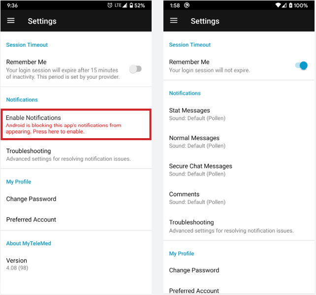 There are separate settings for both message priority types, secure ...